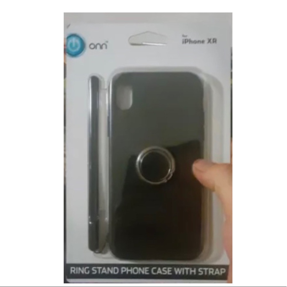 💜Onn iPhone XR Ring Stand PhoneCase W/Strap